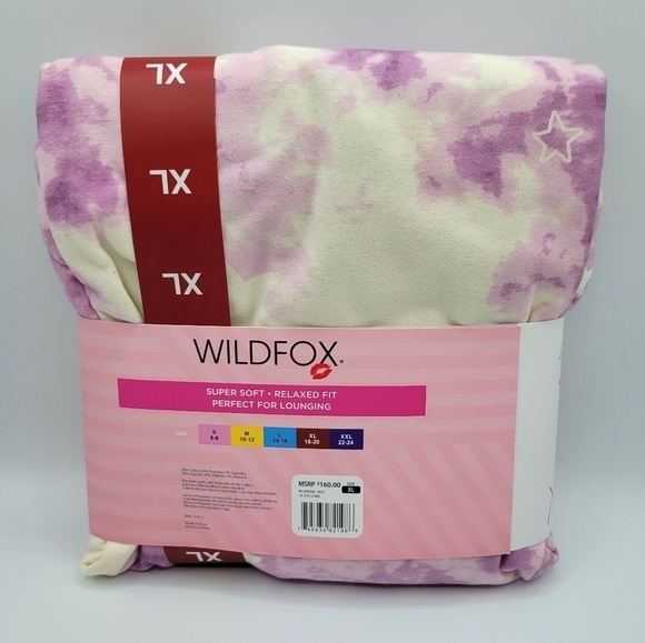 Wildfox Sweatshirt & Shorts Tie Dye Stars Lounge Set XL - Picture 6 of 10